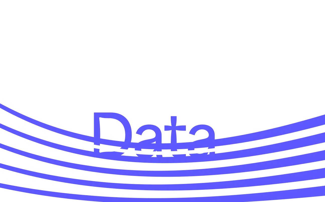 Blauer Text "Data" unterstrichen von Motion Lines