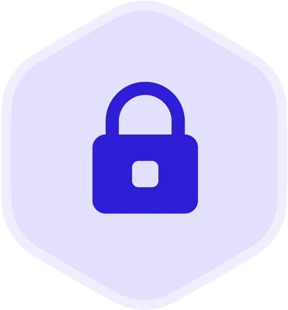 Blue Icon of lock