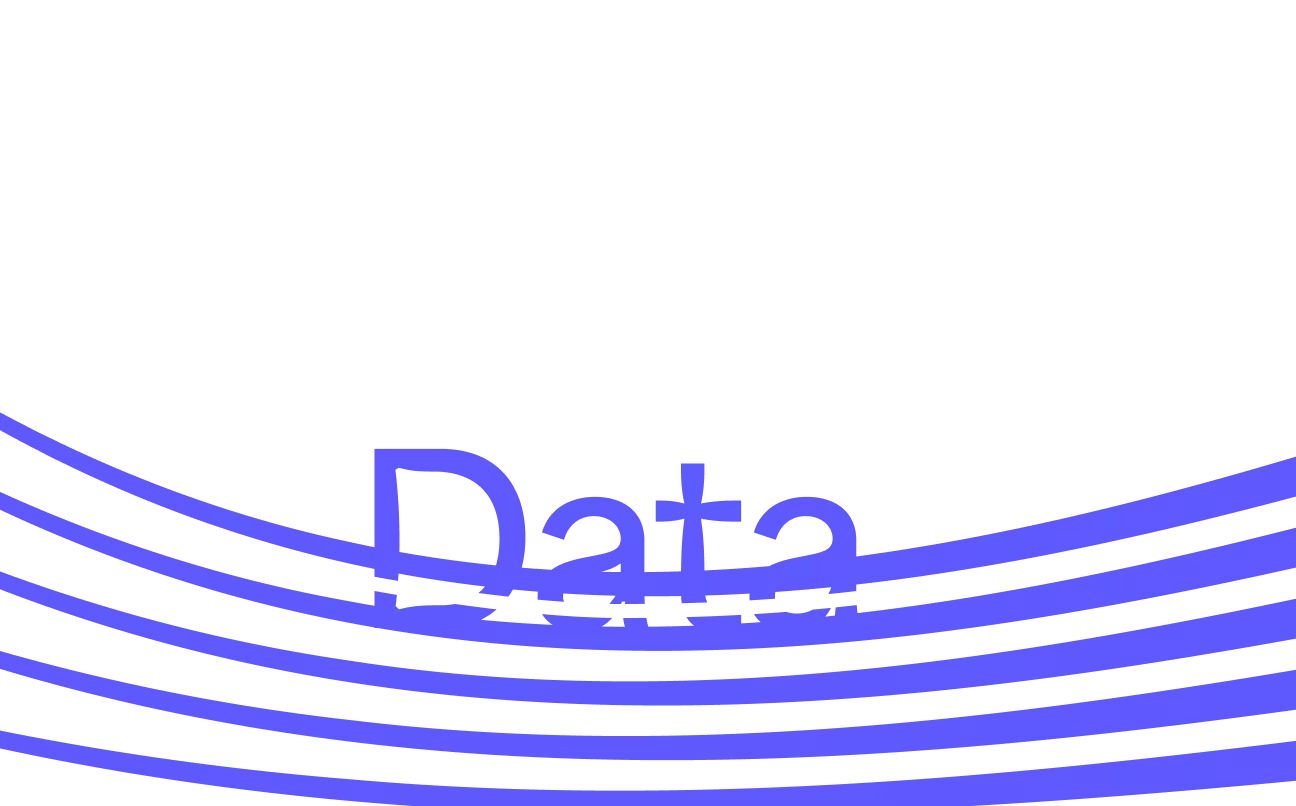 Blauer Text "Data" unterstrichen von Motion Lines